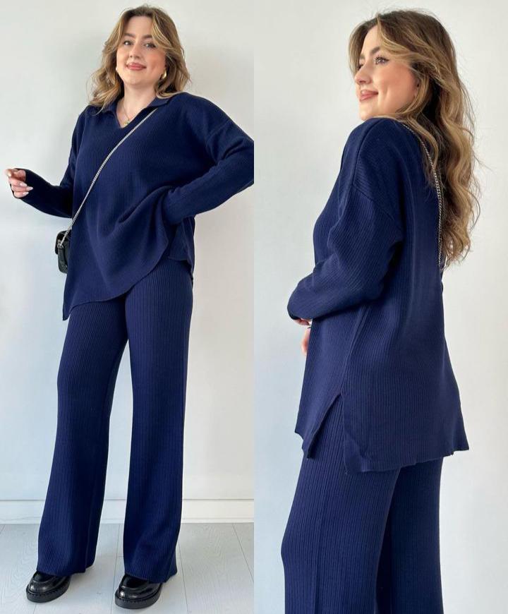 Batwing V-Collar Style Turkish Lawn 2-Pcs Stiched Co-Ord Set.