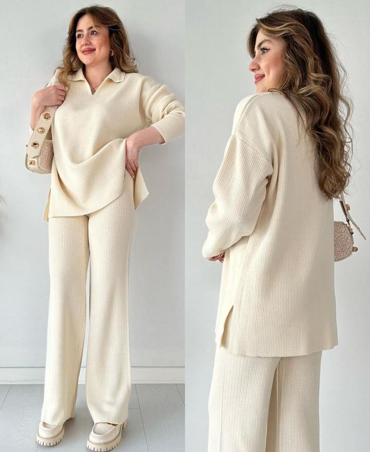 Batwing V-Collar Style Turkish Lawn 2-Pcs Stiched Co-Ord Set.