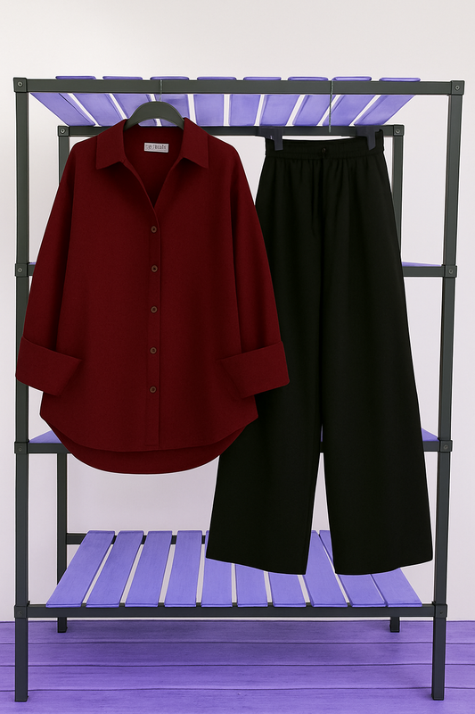 Mahron Shirt & Black Pant Set