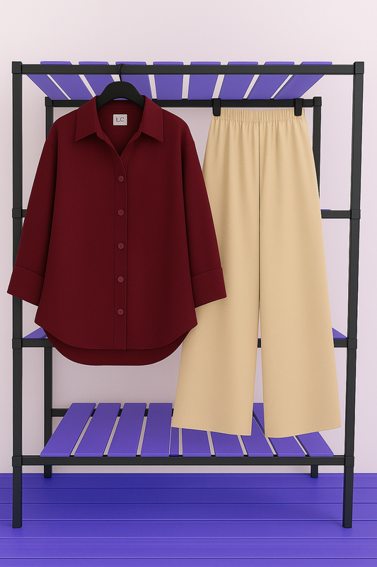 Mahron Shirt & Beige Pant Set