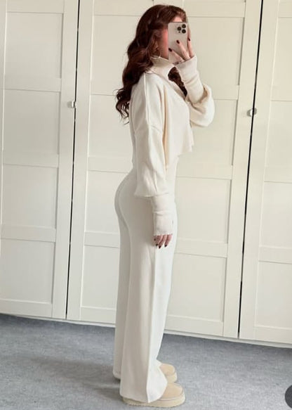 Knitted Crop Sweater & Trouser Set