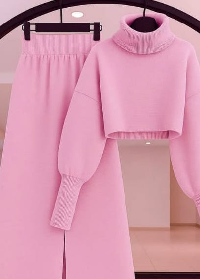 Knitted Crop Sweater & Trouser Set