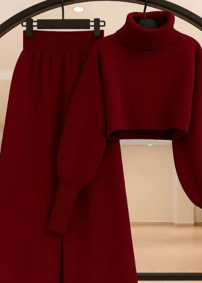 Knitted Crop Sweater & Trouser Set