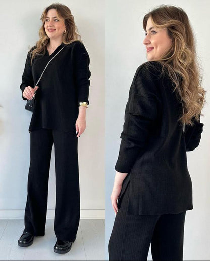 Batwing V-Collar Style Turkish Lawn 2-Pcs Stiched Co-Ord Set.