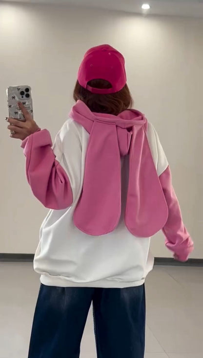 Pink Bunny Dreams Oversized Fleece Hoodie