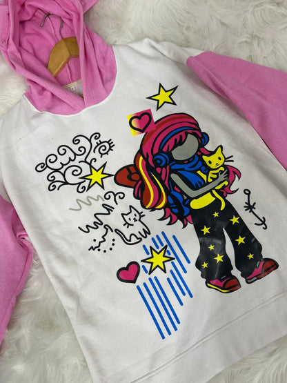 Pink Bunny Dreams Oversized Fleece Hoodie