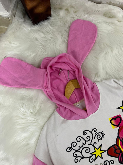 Pink Bunny Dreams Oversized Fleece Hoodie