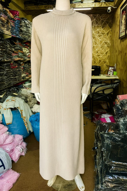Modest High Neck Ribbed Winter Set