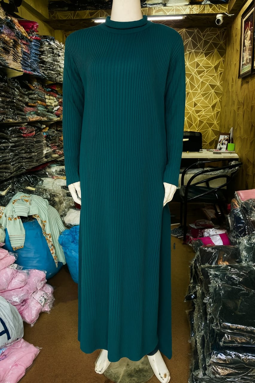 Modest High Neck Ribbed Winter Set