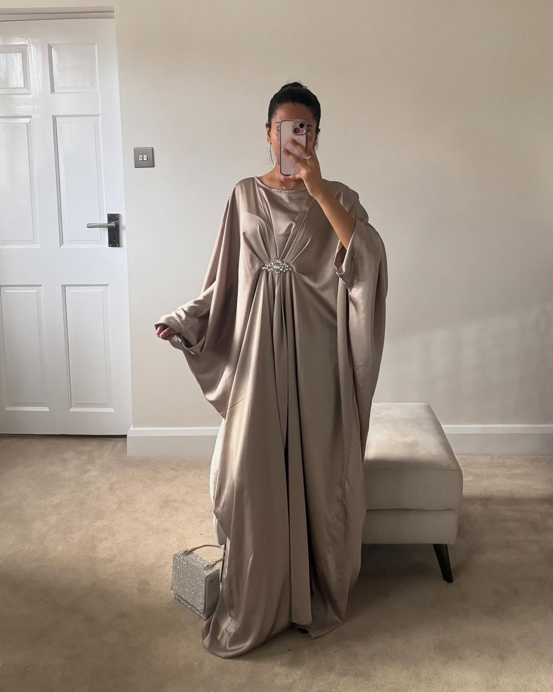 Sapphire Sparkle Embellished Evening Gown